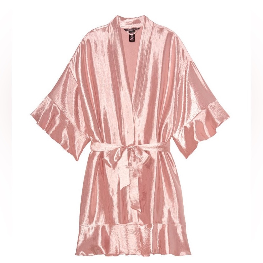 Victorias Secret Blush Satin Robe size xs